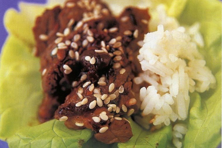 Winter Olympics Korean beef in lettuce