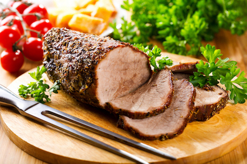 Carved roast beef