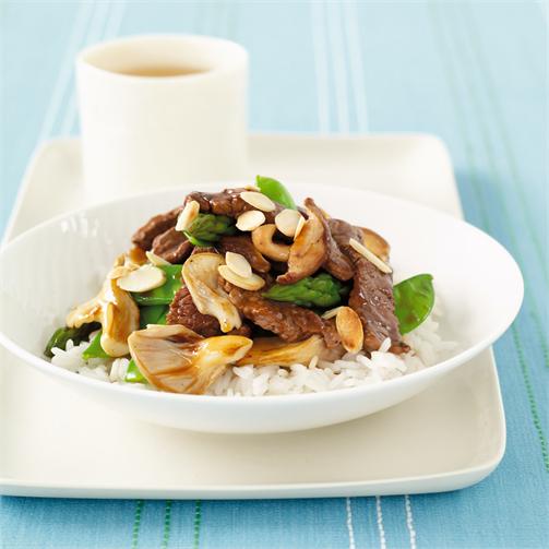 Beef and mushroom stir fry