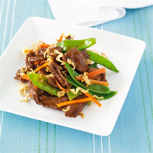 beef and snow pea stir fry