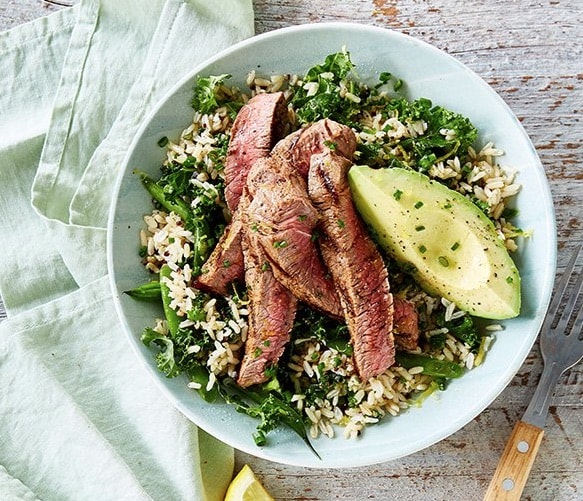 beef and kale salad